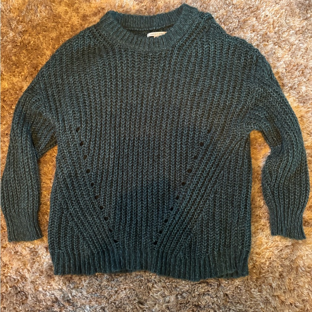 American Eagle Outfitters Teal Cowl Neck Sweater